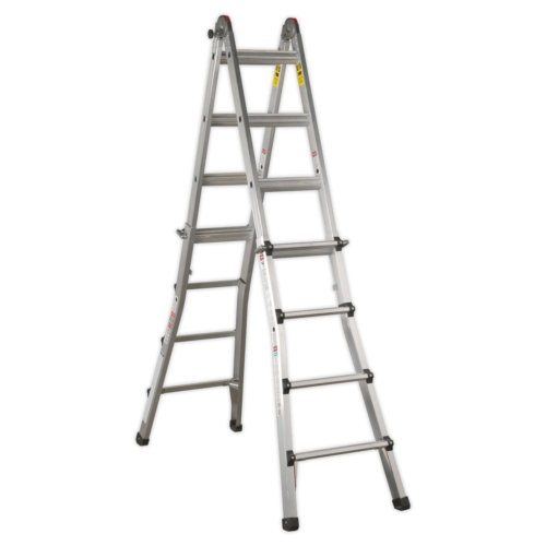 Aluminium Telescopic Ladder 4-Way EN 131 Adjustable Height 2 AFPL3 FULL HEIGHT