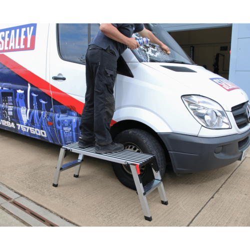 Aluminium Folding Platform 2-Tread EN 14183 2 APS2.V4 ACT CLEANING VAN