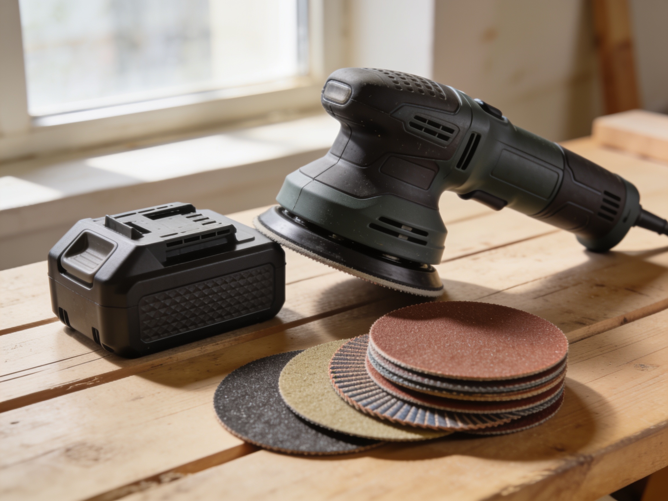 7 Best Orbital Sanders UK Buyers Should Consider 2 Cordless orbital sander being used on site
