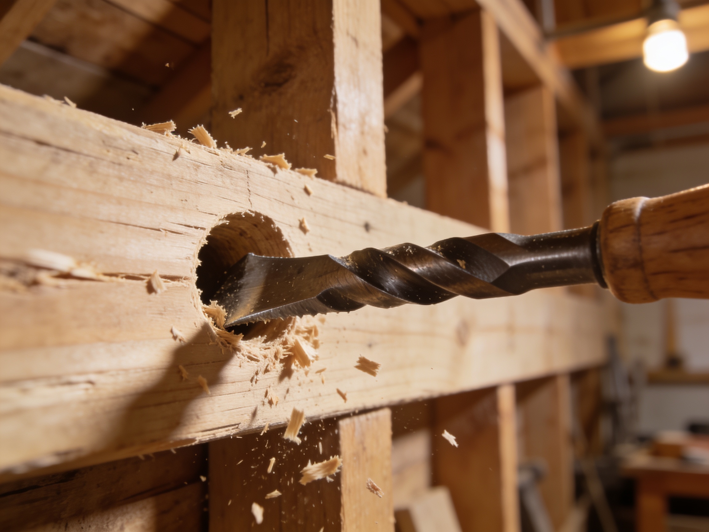 How to Choose the Right Drill Bits for Every Material 3 Spade drill bit boring a hole through a timber stud