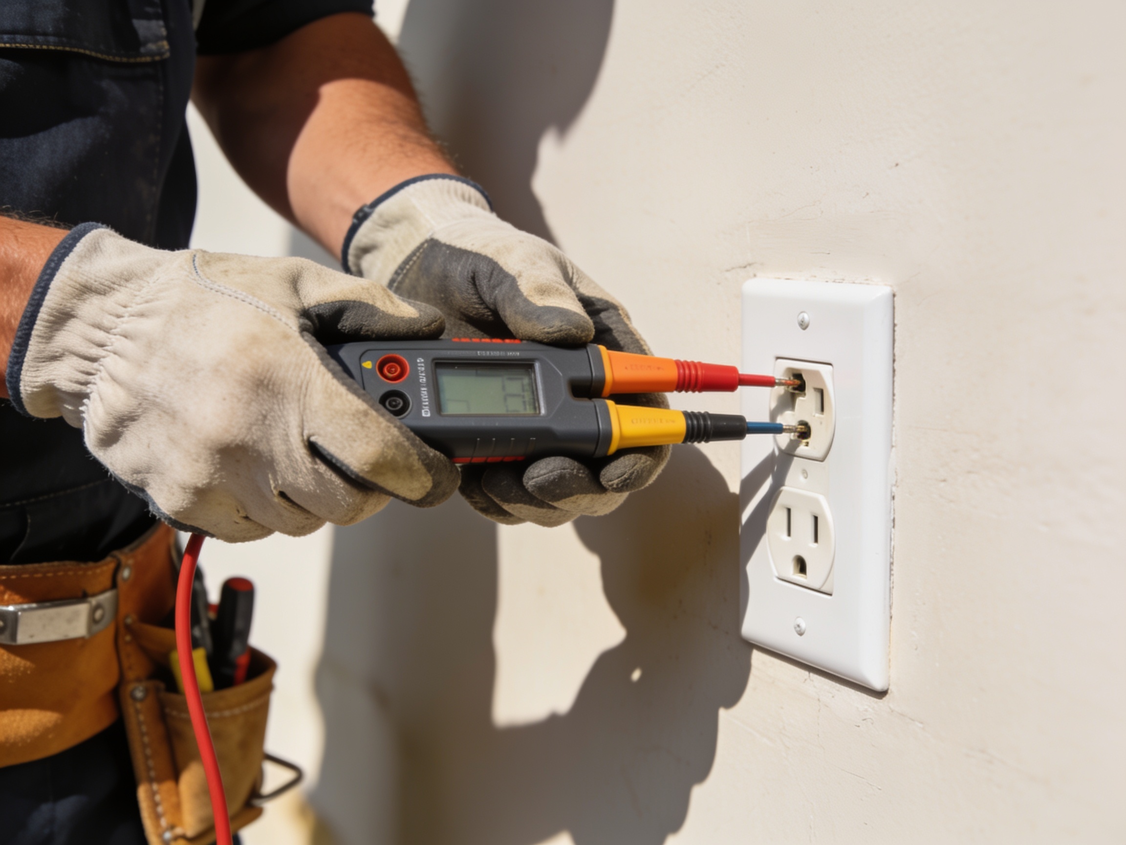 What Tools Do Electricians Need? 2 Electrician using a two-pole voltage tester on a socket